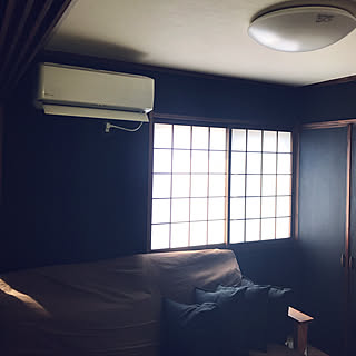部屋全体/黒漆喰/漆喰うま~くヌレール/LL.bean futon/ソファ...などのインテリア実例 - 2018-08-05 22:10:05