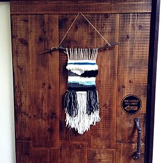 壁/天井/ajyukaちゃんステッカー/足場板リメイクドア/weaving/DIY...などのインテリア実例 - 2016-03-08 08:24:28