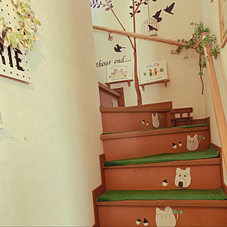ぐりとぐら/トトロの絵♡/トトロ大好き♡/人工芝階段/コレ、DIYしたよ!...などのインテリア実例 - 2020-05-28 13:00:18