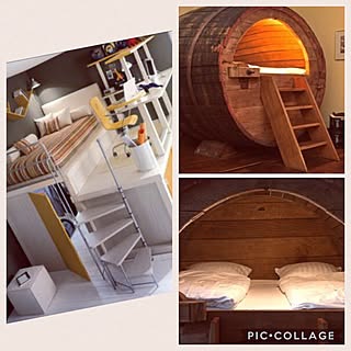 ベッド周り/飾るように暮らす/パンチのある物作りを目指す!/賃貸でも楽しく♪/ロフトベッド...などのインテリア実例 - 2017-02-26 17:01:02
