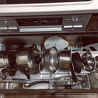 大理石調鍋敷き/カインズホーム/フライパン/鍋/コンロ下引き出し...などのインテリア実例 - 2020-01-20 14:12:36