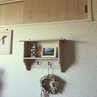 壁/天井/ミルクペイント/白でペイント/むすめの部屋/ドライフラワーリース...などのインテリア実例 - 2016-11-26 11:23:47