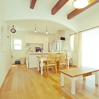 部屋全体/梁/無垢フローリング/ペンダントライト/ナチュラル...などのインテリア実例 - 2014-12-08 10:49:23