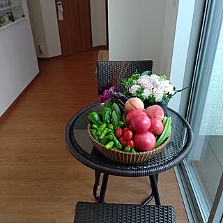 採れたて野菜/玄関/入り口/玄関ホール/ガーデンテーブル&チェア/collection board...などのインテリア実例 - 2019-07-26 07:50:54