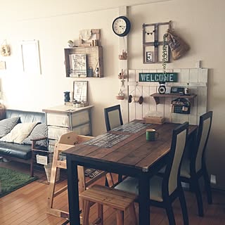 部屋全体/麻袋/セリアのフレームで窓枠風/ユナイテッドクロック/模様替え...などのインテリア実例 - 2016-02-11 17:19:51
