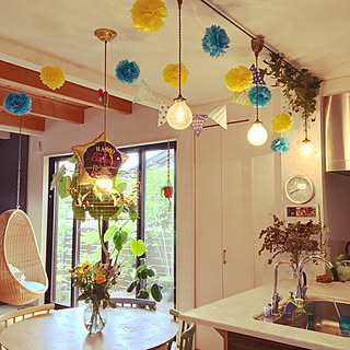 キッチン/バルーン/ガーランド/ペーパーポンポン/誕生日ガーランド...などのインテリア実例 - 2017-08-09 12:50:57