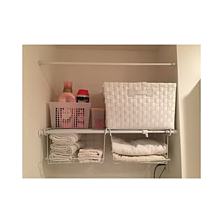 バス/トイレ/洗濯機上の棚/ニトリ/ピンク 白/白が好き♡...などのインテリア実例 - 2015-06-24 01:38:15