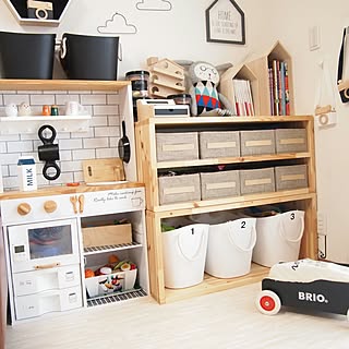 部屋全体/楽天で買ったもの/子供と暮らす/絵本収納/おままごとキッチン...などのインテリア実例 - 2017-06-22 22:07:07
