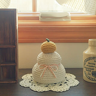 棚/ハンドメイド/17.12.4/かぎ編み/ミンネで時々編み編み販売してます...などのインテリア実例 - 2017-12-04 08:13:36