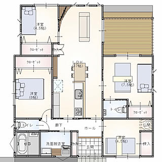 平屋 北玄関のインテリア レイアウト実例 Roomclip ルームクリップ