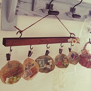 部屋全体/ユーカリのドライ/セリアのウォールバーをリメイク/デコパージュ♡/セリアのワイヤーロープ...などのインテリア実例 - 2014-08-31 07:04:20