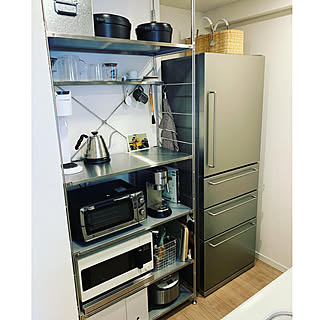 deronghi/無印冷蔵庫/ステンレスユニットシェルフ/安全対策/シンプル...などのインテリア実例 - 2019-09-10 14:13:20