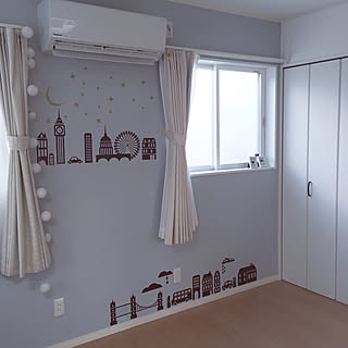 壁/天井/水色の壁紙/女の子の部屋/こども部屋/サンゲツ/アクセントカラー...などのインテリア実例 - 2018-01-16 16:59:19