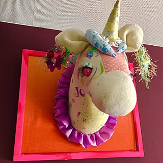 壁/天井/アニマルトロフィー/ハンドメイドピアス/グラデーション布/mininoまりえさん...などのインテリア実例 - 2017-02-05 08:30:44