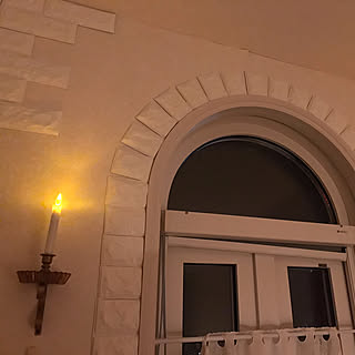 燭台風ライト/リメイクシート レンガ/100均/ダイソー/DIY...などのインテリア実例 - 2020-01-20 21:44:07