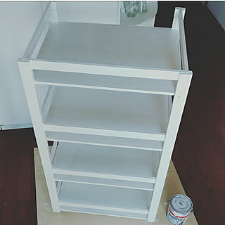 キッチンワゴンDIY/ホワイトペイント/●主人のDIY●/作成中(๑˃̵ᴗ˂̵)و ̑̑ .:*✧/前から...などのインテリア実例 - 2017-09-18 16:34:06