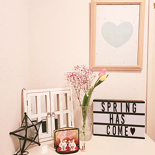 玄関/入り口/レターライトボックス/賃貸/チューリップ/かすみ草...などのインテリア実例 - 2020-02-23 18:09:52