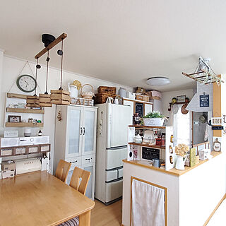 キッチンカウンターの上 すのこ棚のインテリア実例 Roomclip ルームクリップ