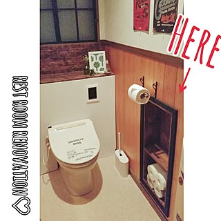 バス/トイレ/トイレリノベーション/男前インテリア/かわいいも男前も好き♥/フェイクグリーン/とりあえず欲しいものを何でも作ってみる☆...などのインテリア実例 - 2017-01-21 20:39:19