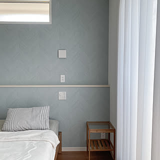 寝室 ヘリンボーン壁のおしゃれなインテリアコーディネート レイアウトの実例 Roomclip ルームクリップ