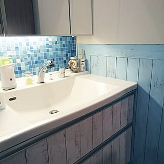 洗面所 ダイソーリメイクシートのインテリア実例 Roomclip ルームクリップ