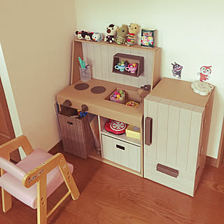 ダイソー ダンボールキッチンの商品を使ったおしゃれなインテリア実例 Roomclip ルームクリップ