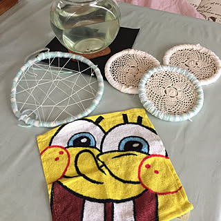 いいね押し逃げごめんなさい^^*/ドリームキャッチャー☆ハンドメイド/メダカの稚魚/家にあるので断捨離物作り/家にある物で/スポンジボス大好き♡...などのインテリア実例 - 2017-08-22 09:45:21