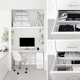 Pcデスク周り モノトーンのインテリア実例 Roomclip ルームクリップ
