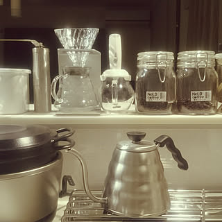 キッチン/お気に入り/シンプル/ガラス雑貨/キッチン収納...などのインテリア実例 - 2019-06-12 21:24:48