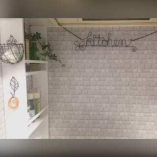 キッチン/インスタ→s.tomo.325/フェイクグリーン /ハンドメイド♡/輪ゴム掛け...などのインテリア実例 - 2015-07-27 17:10:11