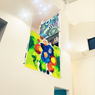 壁/天井/マリメッコ/タペストリー/スキップフロア/ソファからの眺め...などのインテリア実例 - 2020-02-03 21:46:40