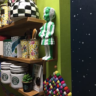 キッチン/フライングタイガーコペンハーゲン/スタバ/無印良品 壁に付けられる家具/無印良品...などのインテリア実例 - 2017-05-04 21:49:20
