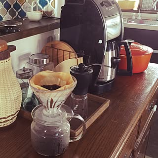 キッチン/ハリオ コーヒーミル/カフェスペース/ハリオV60/クイジナートコーヒーメーカー...などのインテリア実例 - 2016-02-03 15:16:51