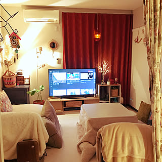 赤いカーテンのインテリア実例 Roomclip ルームクリップ