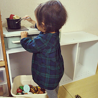部屋全体/ままごとキッチン/ままごとキッチンDIY/カラーボックス/カラーボックス横置き...などのインテリア実例 - 2019-11-26 13:48:53