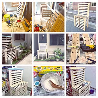 玄関/入り口/ハンギングスタンド付き室外機カバー/端材×スノコ/DIYまとめ/完成!...などのインテリア実例 - 2017-06-21 15:34:09