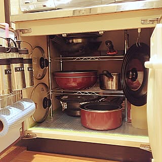 キッチン/扉裏/まな板/ワイヤーネット/ティファール...などのインテリア実例 - 2017-07-18 17:26:13