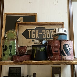 キッチン/beansさんのラック/ジャンク風⁇/Brooklyn/リメ缶初心者/いつも、いいね!ありがとうございます♬...などのインテリア実例 - 2015-11-25 10:08:21