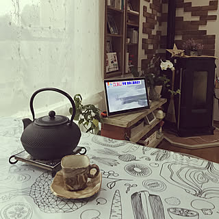 部屋全体/IKEAのファブリック/テレビ台/コーヒーカップ/鉄瓶のある暮らし...などのインテリア実例 - 2018-08-08 15:50:53