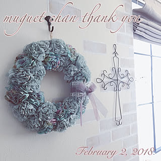 壁/天井/muguetちゃんからの素敵便♡/格子窓DIY/ダイソーリメイクシート/ワイヤークラフト...などのインテリア実例 - 2018-02-02 10:21:37