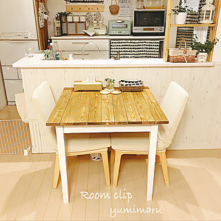 机/木目調壁紙/ダイニングテーブルDIY/ダイニングテーブル/かべがみや本舗...などのインテリア実例 - 2017-10-14 01:25:13