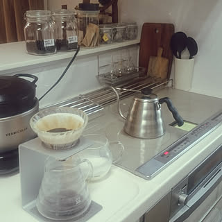 キッチン/シンプル/ガラス雑貨/おうちカフェ/コーヒータイム...などのインテリア実例 - 2019-03-30 09:44:37