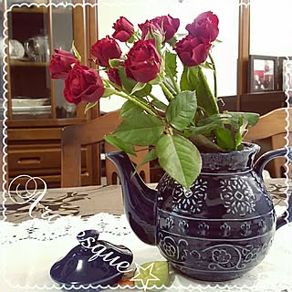 キッチン/ティーポット/アラベスク柄 /これも衝動買い。/ピンクの薔薇の方が良かったかな?のインテリア実例 - 2017-01-31 18:46:58