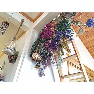 壁/天井/ルリタマアザミ/北欧/ドライフラワー/リース...などのインテリア実例 - 2016-06-23 15:33:35