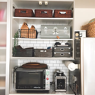 使いやすさ重視/ときめく収納/吊り戸棚/シロカの全自動コーヒーメーカー/使用中のジップロック収納...などのインテリア実例 - 2020-01-23 23:27:01