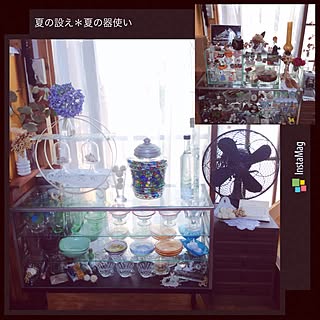 リビング/素敵な週末でありますように+..・*☆”/ホワイト増量中♡/涼やかな雰囲気を求めて*✧₊/アンティーク*ガラスの器達...などのインテリア実例 - 2015-06-27 08:42:47