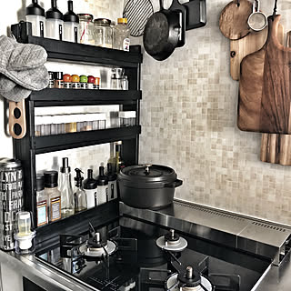 見せる収納/キッチンアイテム/排気口カバー/収納/男前...などのインテリア実例 - 2020-01-26 15:16:09