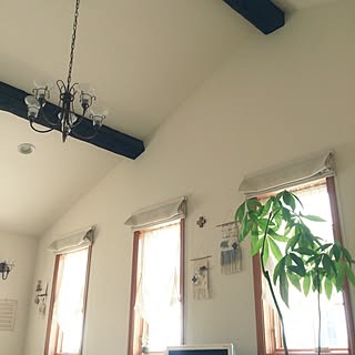 部屋全体/ぶらりん同好会/迷走系インテリア/ギンガムチェック部/勾配天井...などのインテリア実例 - 2017-07-07 10:05:18
