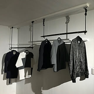 キッチン/男前/吊り下げハンガーDIY/セルフリノベーション/DIY...などのインテリア実例 - 2018-10-10 11:20:10