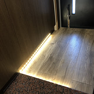 綺麗な仕上がり/楽ちんDIY/フロアタイル/LEDライトテープ/玄関まわり...などのインテリア実例 - 2019-12-12 11:35:36